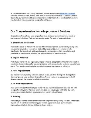 Empire Home Pros - Your Trusted General Contractor in Oakland Park, FL