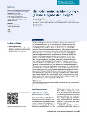 04 Hämodynamisches Monitoring – (K)eine Aufgabe Der Pflege