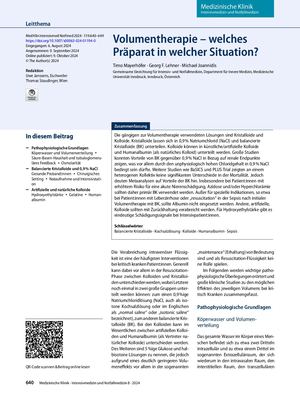 06 Volumentherapie – Welches Präparat In Welcher Situation