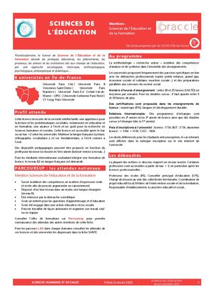Sciences de l'Education