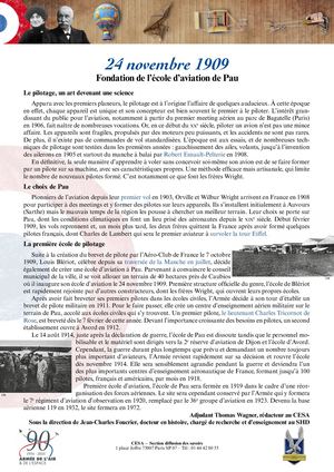 24 Novembre 1909 Fondation Ecole Pau