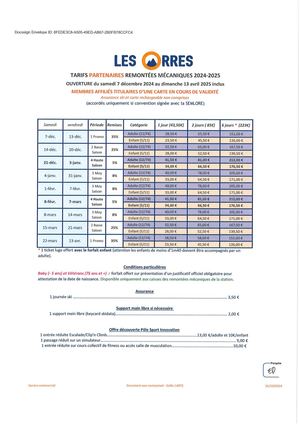 Les Orres Tarifs Remontées Mécaniques 2024 25 Achat En Caisse