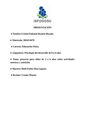 Psicología del desarrollo 0-6 años
