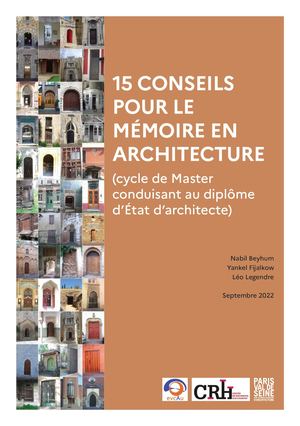 15 conseils pour le mémoire en architecture / Cycle Master