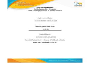 Tarea 4 Anexo 6 Estrategia Psicosocial En El Campo Educativo