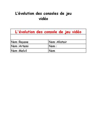 Calaméo - L'évolution des consoles de jeu vidéo