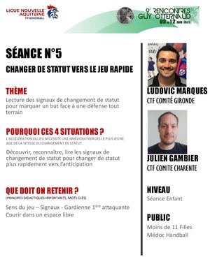 RGO 2022 - Séance 5  Changer De Statut Vers Le Jeu Rapide - Julien GAMBIER Et Ludovic MARQUES