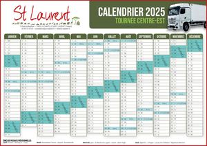Calendrier Centre Est 2025
