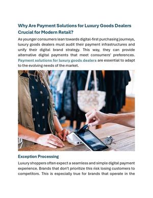 Why Are Payment Solutions For Luxury Goods Dealers Crucial For Modern Retail