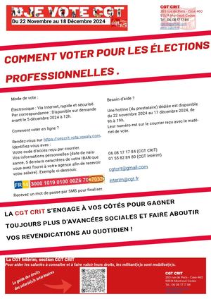 Procédure De Vote premier tour CRIT Intérim