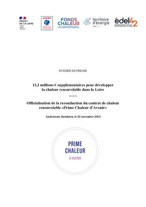 Dossier De Presse Prime Chaleur D'avenir
