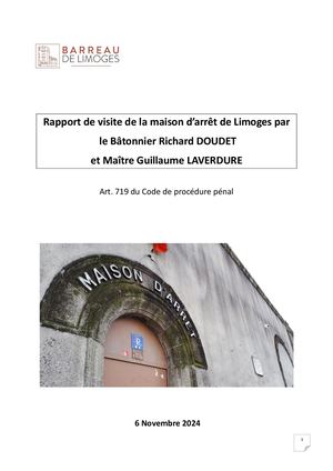Rapport De Visite Maison D'arrêt Du 6 Novembre 2024 Version Définitive