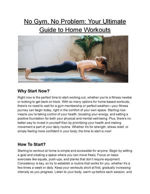 No Gym, No Problem Your Ultimate Guide To Home Workouts