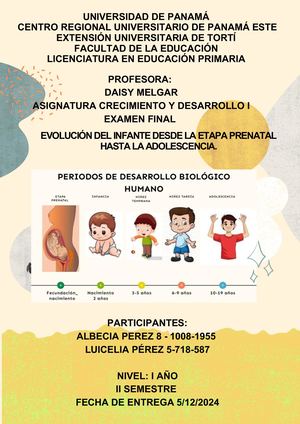 Evolución Del Infante Desde La Etapa Prenatal Hasta La Adolescencia 2024