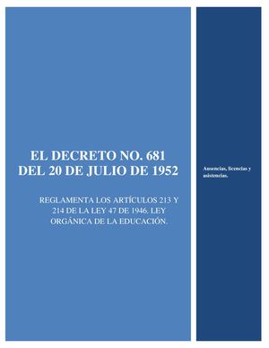 No.5 - El Decreto No 681 De 1952