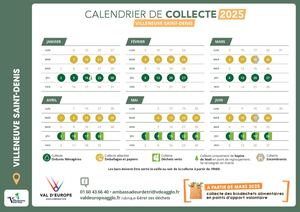Calendrier Collecte 2025 | Villeneuve Saint-Denis