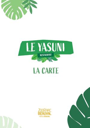 Carte Yasuni 2025 - Service à l'asiette