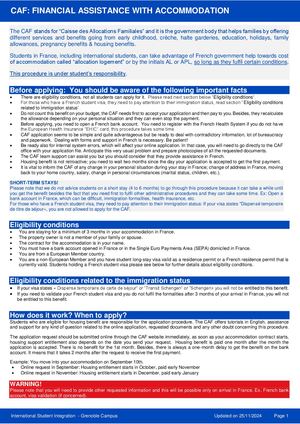 Housing - Financial Assistance With Accommodation Caf