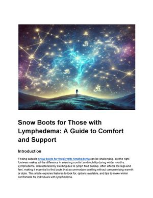 Snow Boots For Those With Lymphedema