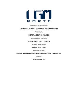 cuadro comparativo alta edad media y baja edad media