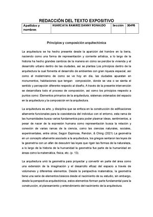 Texto Expositivo Principios y Composicion arquitectonica