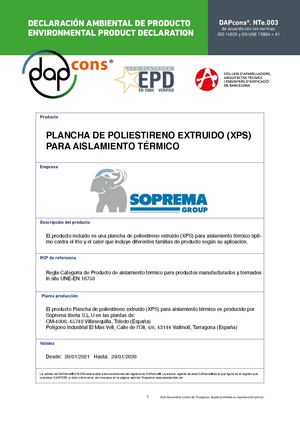 DAP Aislamiento Térmico XPS - SOPRA XPS