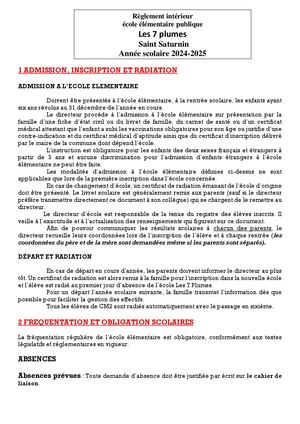 Règlement Intérieur 2024 2025