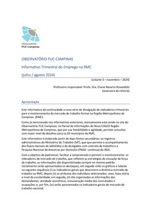Informativo Emprego 3 Trim 2024