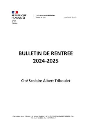 Bulletin Rentrée 2024