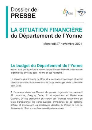 LA SITUATION FINANCIÈRE du Département de l’Yonne