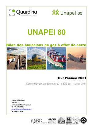 Bilan des émissions des Gaz à Effet de Serre 2021