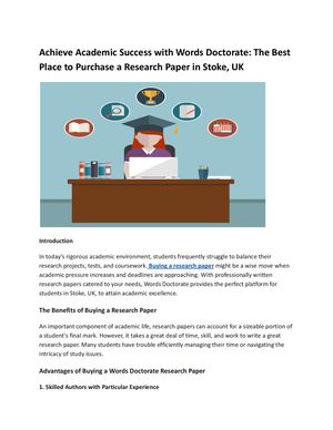 Achieve Academic Success With Words Doctorate The Best Place To Purchase A Research Paper In Stoke, Uk