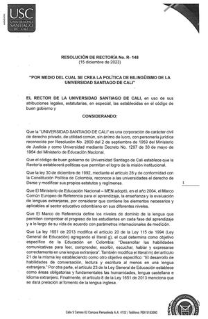 Política de Bilingüismo