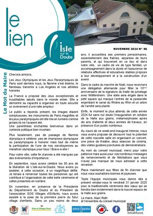 L'ISLE-SUR-LE-DOUBS LE LIEN N° 56 novembre 2024