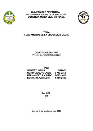 Fundamentos De La Educacion Media J B