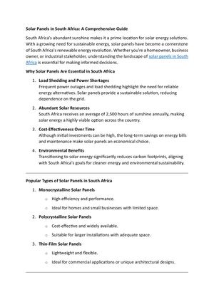 Calaméo - Solar Panels in South Africa: A Comprehensive Guide