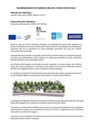 Réaménagement Parking Etang Sainte Vigile