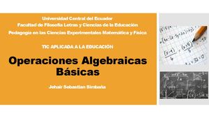 Operaciones Algebraicas Básicas