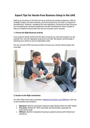 Expert Tips For Hassle Free Business Setup In The UAE