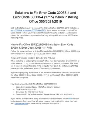Error Code 30068 4 And Error Code 30068 4 (1715)