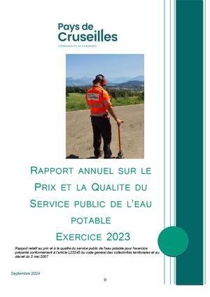 Rapport Annuel Sur le Prix et la Qualité - Eau Potable - Année 2023