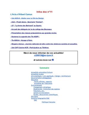 Infos Doc n°11 2024-2025