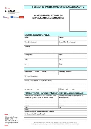 Dossier Candidature 2025