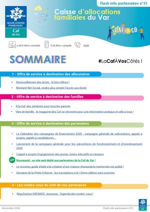 Flash Info Partenaires N°51