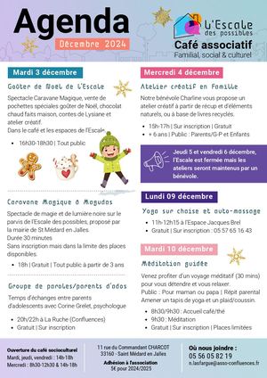 Agenda Escale des Possibles | Décembre 2024