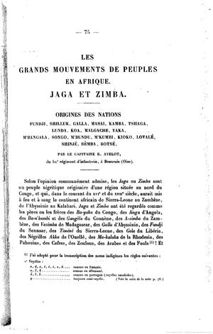 Les Grands Mouvements De Peuples En Afrique, Jaga Et Zimba, Par R. Avelot, In Bulletin Géographie Descriptive Et Historique, 1912