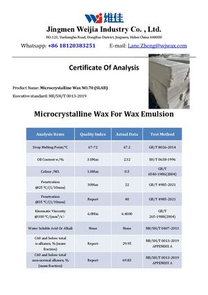 Microcrystalline Wax For Wax Emulsion