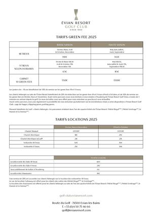 Tarifs Champions Course FR