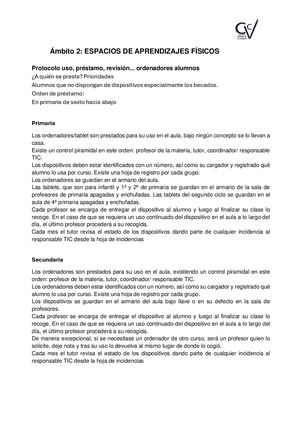 Protocolo Uso, Préstamo E Incidencias
