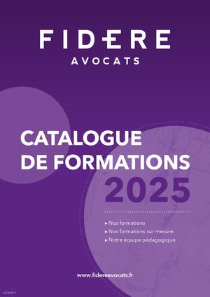 Catalogue formations 2025 - Fidere Avocats